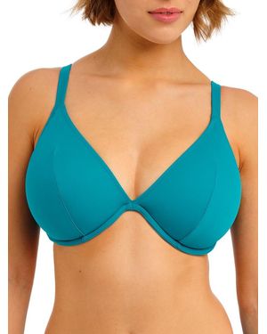 Freya Jewel Cove Low Plunge Bikini Top - Blue
