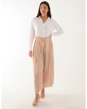 Blue Vanilla Pleated Trousers - White