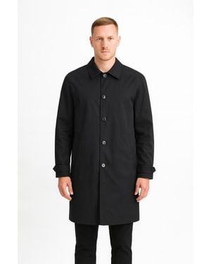 Jack & Jones Collared Coat Button Front Smart Casual Jacke - Black