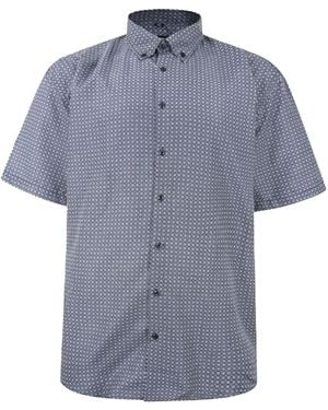 Fitzgerald London Short Sleeve Shirt Plus Size With Trendy Sandy Circles Design - Blue