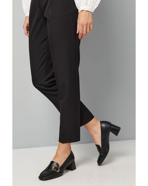 Wallis Emma Faux Leather Buckle Detail Medium Heeled Loafers - Black
