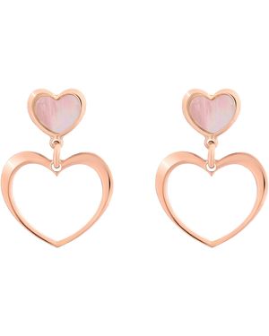 Orphelia 'Mada' 925 Sterling Drop Earrings - Pink