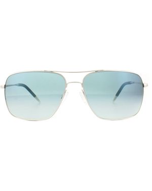 Oliver Peoples Aviator Chrome Sapphire Vfx Photochromic Sunglasses Metal - Blue