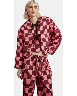 River Island Cherry Jacket Nephthys Checkerboard Cotton - Red