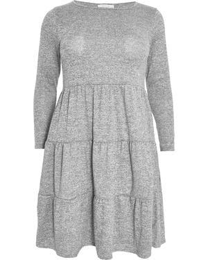 Quiz Curve Tired Mini Dress - Grey