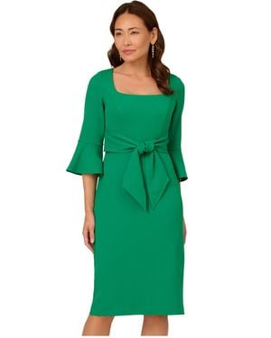 Adrianna Papell Bell Sleeve Tie Front Dress - Green