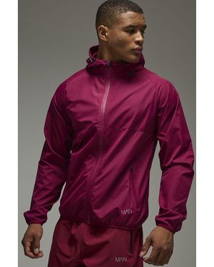 BoohooMAN Man Active Shower Resist Ripstop Regular Fit Windbreaker - Purple