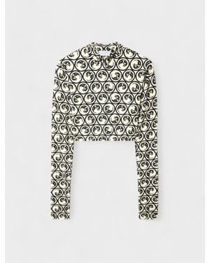 Off-White c/o Virgil Abloh Moon Sec Skin Turtle Crop Top - White