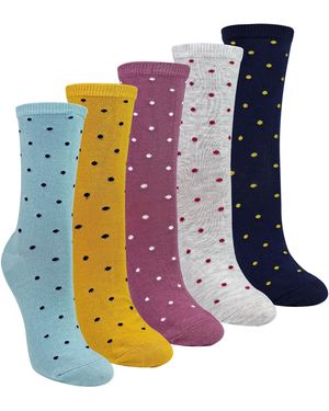 Sock Snob 5 Pairs Ladies Multi Spot Socks - Blue