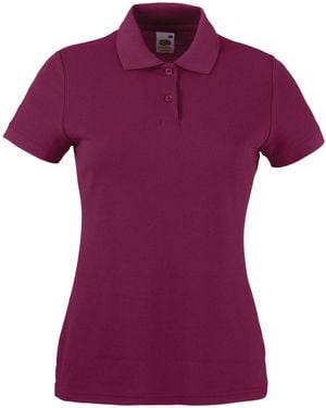 Fruit Of The Loom Lady-Fit 65/35 Short Sleeve Polo Shirt - Purple