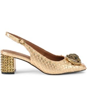 Kurt Geiger Chelsea Block Slingback Heels - Metallic