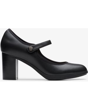 Clarks Bayla Lily Leather Shoes - Black
