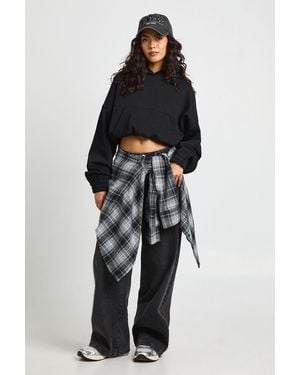 Boohoo Shorter Length Hoodie - Blue