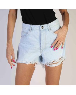 RICHMOND Distressed Denim Shorts Frayed Hem - Blue