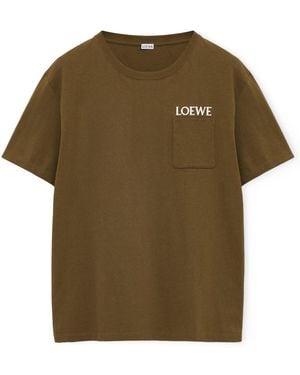 Loewe Embroidered Logo T-Shirt - Green