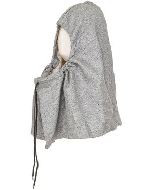 Buff Hood With Drawstring Collar Made Of Lightweight Fabric 58500 - Grey