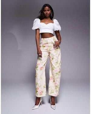 ASOS Barrel Leg Heart Pocket Denim Jeans - Multicolour