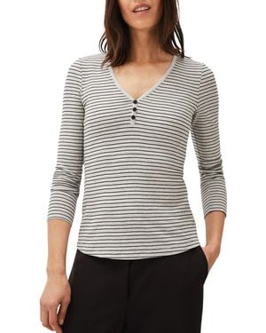 Phase Eight Siona Stripe Ribbed Jersey Top - Grey
