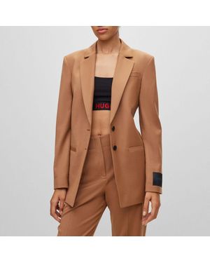 HUGO Amyia Relaxed-Fit Blazer - Brown