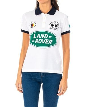 La Martina Short Sleeve Lapel Collar Polo Shirt 2Wp163 - White