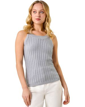 D.u.s.k Metallic Knit Vest Top - Grey