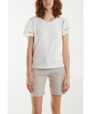 Blue Vanilla Round Neck T Shirt - White