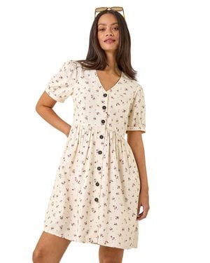 D.u.s.k Floral Button Down Dress - Natural