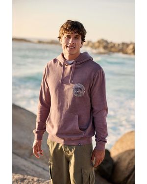Mountain Warehouse 'River' Hoodie Drawcord Adjustable Hood Cosy Pullover Cotton - Purple