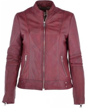 Ashwood Leather 'Lillian' Real Biker Jacket - Purple