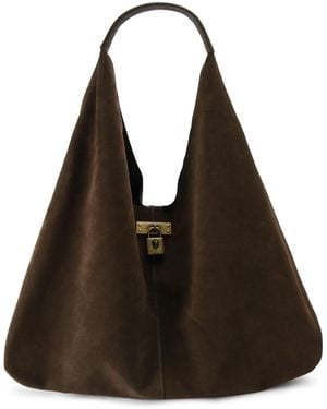Kurt Geiger Suede Brixton Slouch Hobo Bag - Black