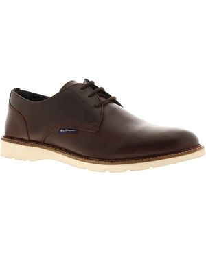 Ben Sherman Shoes Smart Hampton Derby Waxed Leather - Black