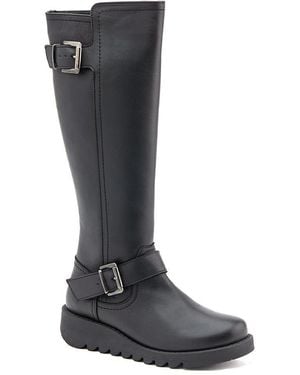 Jones Bootmaker Darlene Leather Long Boots - Black