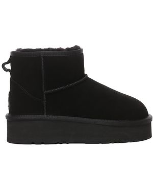 EverAu Australia Ever Au Dusky Leather Platform Short Boots - Black