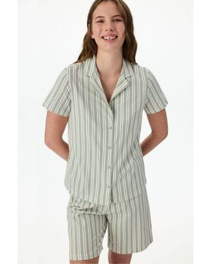 Penti Comfortable Striped Short Sleeve Shirt Pyjama Set - Multicolour
