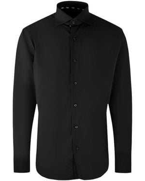 Aquascutum Plain Long Sleeve Shirt Cotton - Black