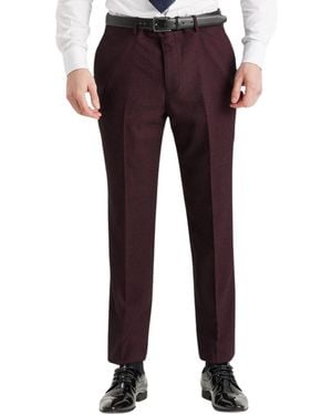 Paul Andrew Wine Suit Trouser Prince Of Wales Formal - Purple