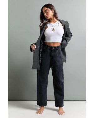 Boohoo The Petite High Waist Mom Jean - Black