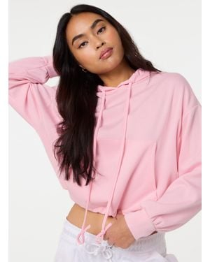 Pink Vanilla Drawstring Puffball Hoodie - Pink