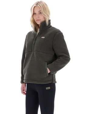 HUNTER Tiorga 1/4 Zip Borg Fleece Zip Neck Pullovers - Black