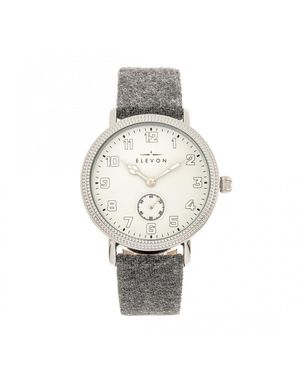 Elevon Watches Northrop Wool-Overlaid Leather-Band Watch - Metallic