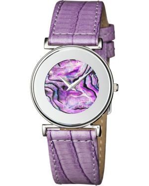 JOWISSA Elegance Mother-Of-Pearl Watch Patent Leather - Purple