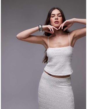 TOPSHOP Premium Sequin Cami Top Co-Ord - Grey