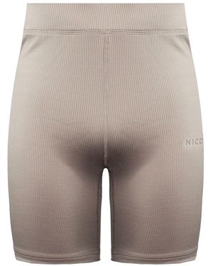 Nicce London Stretch Highrise Fit Logo Latte Arla Cycling Shorts 0309 K018 0510 - Natural