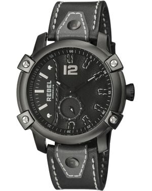 Rebel Weeksville Dial Leather Watch - Black