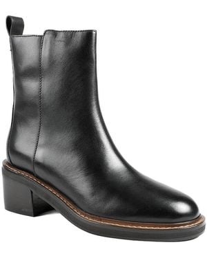 Jones Bootmaker Krystel Leather Block Heel Ankle Boots - Black