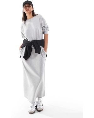 ASOS Crew Neck Midi Sweat Dress - White