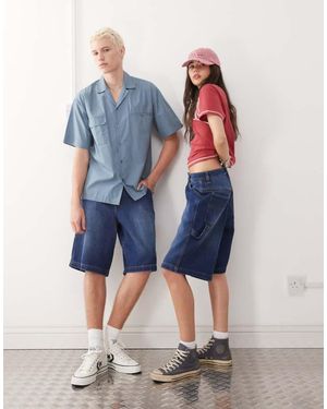 Reclaimed Vintage Denim Skate Short - Blue