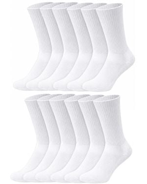 Kruze By Enzo 12 Pack Sport Socks - White
