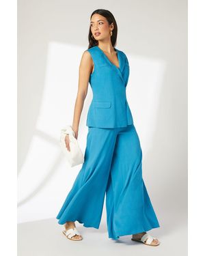 PRINCIPLES Wide Leg Palazzo Trouser - Blue