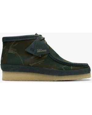 Clarks Wallabee Boot Grn Camouflage Boots - Green